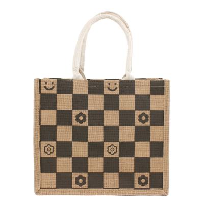 China Custom HOT SALE Eco Recycle Eco Friendly Printed Reusable Laminate Bag Wholesale Tote Fashion Style Natural Shopping Logo Jute for sale