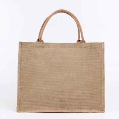 China Wholesale High Quality Jute Tote Fashion Custom Eco Logo Recycle Natural Shopping Reusable Printed Laminated Bag Style for sale