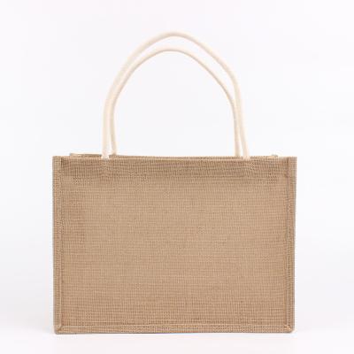 China Eco Recycle Natural Shopping Jute Tote Fashion Custom Wholesale High Quality Logo Reusable Laminated Bag Style Printed for sale