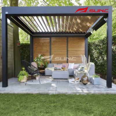 China Aluminum Canopy System Outdoor Canopy Garden Canopy EM Service Pergola Outdoor Waterproof Bioclimatic Easy Assembled Easily Assembled Pergola for sale