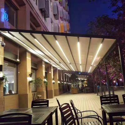 China LED light strips/retractable roof pergola LED light strip/retractable roof pergola factory wholesale motorized aluminum retractable pergola for sale