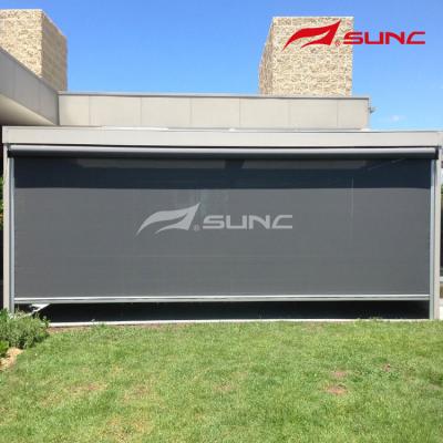 China SUNC Minimalist Minimalist Motorized Outdoor Blind Zipper Track Roller Shade Outdoor Zipper Screen Patio Screen for sale