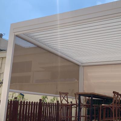 China Factory Custom UV Side Protection SUNC Waterproof Outdoor Curtains Motorized Roller Blinds Zipper Track Curtains for sale