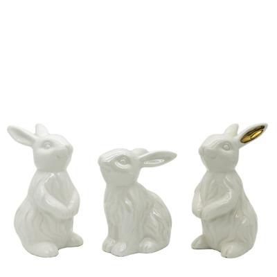 China Mini Size Porcelain Easter Decoration Ornament Eco-friendly White Rabbit For Sale for sale