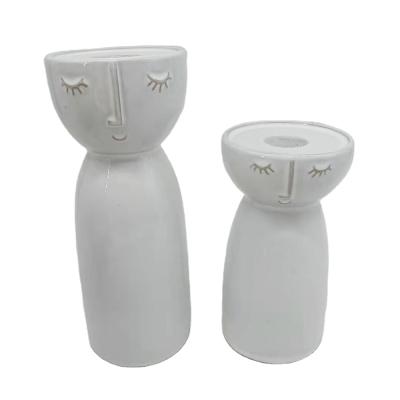 China Eco-friendly white vases for decor, small white vase ceramic vases for home decor for sale