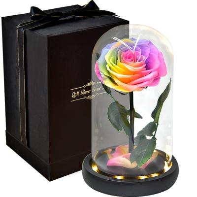 China wholesale 100% Natural Fresh Flower Real Preserved Roses Main Multi Color 8-9cm A Glass Grade Eternal Roses Gift for sale