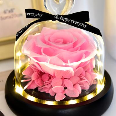 China 100% real fresh flower valentines day gifts natural wholesale Rose Preserved Flowers Immortal eggs in glass for sale