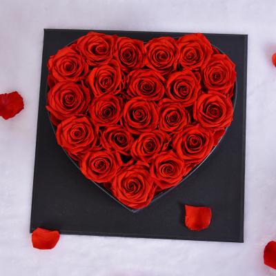 China 100% Natural Fresh Flower Ins. Hot Selling Real Preserved Dry Flowers For Grass Real Best Natural Eternal Everlasting Real Rose Custom Heart Gift Box Big Size for sale