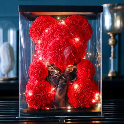 China Hot Fashional Artificial Foam Teddy Bear Rose Bear PE Flower 25cm for sale