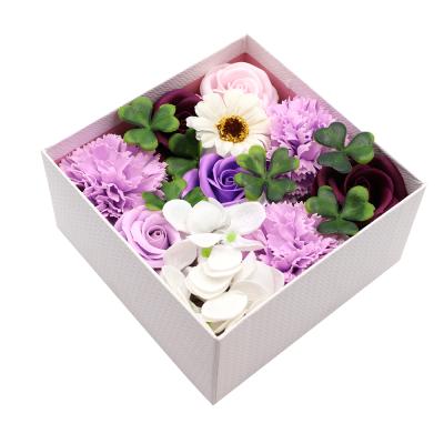 China 202020 New Pivate Label Multi Color Roses Bouquet Foundation Artificial Cleaning Gift Box Cleaner Whitening Bath Toilet Flower Soap for sale