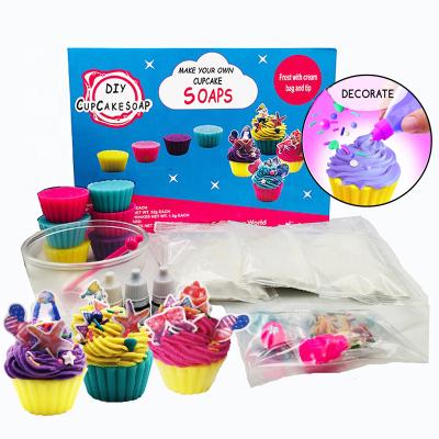 China Educational DIY Toy Set Private Label OEM ODM Customized Making Handmade Kit Organic Soap Essentials With Toys Gift Set DIY Bath Soap Kit For Kids for sale