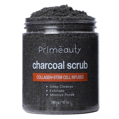 China Custom Exfoliator OEM Face Shower Scrub Skin Exfoliator Skin Care Deep Cleansing Whitening Vegan Organic Natural Charcoal Body Scrub for sale