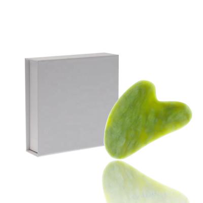 China High Quality Green Jade Stone Heart Shaped Stone Jade Guasha Hot Selling Amazon Massage Gua Sha Scraping Sha for sale