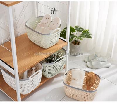 China OEM Sustainable Plastic Durable Wicker Laundry Storage Basket , Wicker Basket for sale