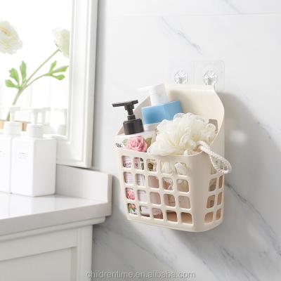 China Sustainable Plastic Shampoo Storage Basket Ctue Bathroom Sundries Hanging Basket for sale