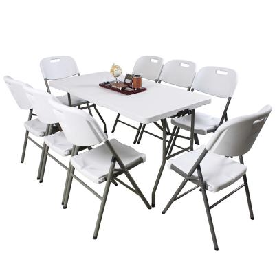 China Wholesale custom modern 6ft leg folding camping plastic 8ft table chairs for events banquet for sale