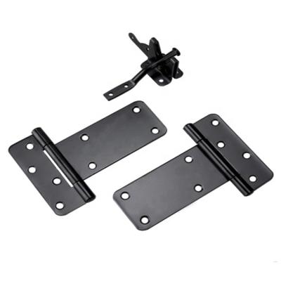 China Easily Assembled Garden Fence Hardware Accessories Wood Fence Black Metal Fence Gates Kit for sale