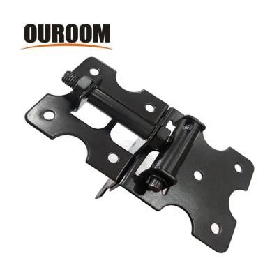 China Modern Black Stainless Heavy Duty PVC Gate Hinges Adjustable Garden Gate Fence Hinge for sale