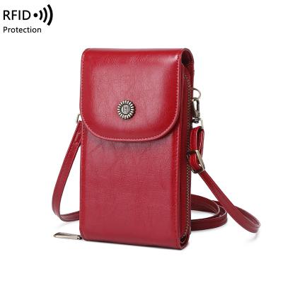 China Durable RFID Mobile Phone Bag For Female Simple Fashion Mini Shoulder Bag Inclined Shoulder Bag for sale