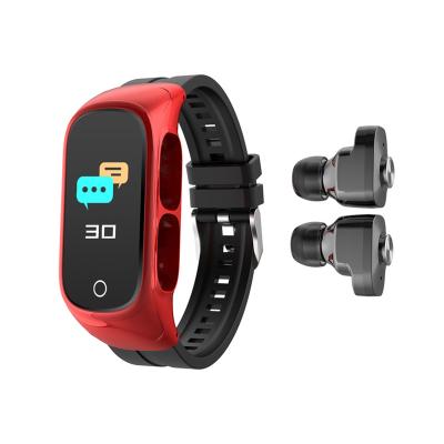 China MP3 Playback N8 Hot Selling New Design Led Touch Screen OEM 2 In 1 With Wireless Earbuds Custom Printed Phone Trading Smart Watch 2 In 1 for sale