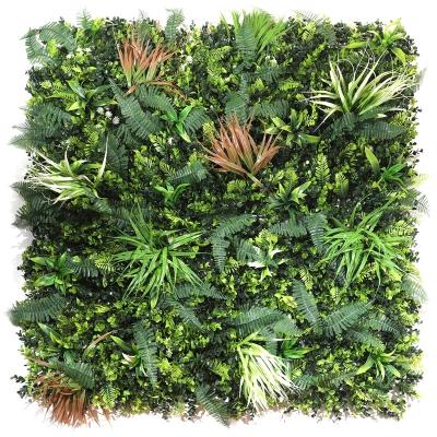 China Greenery Faux Boxwood Mats Hedge UV Anti-UV Synthetic Panels Artificial Plastic Grass Wall Plant for sale