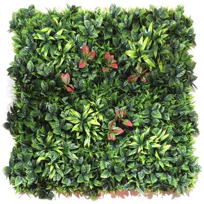 China UV Anti-UV Synthetic Panels Grass Plastic Artificial Wall Faux Greenery Mats Hedge Wall Plant for sale