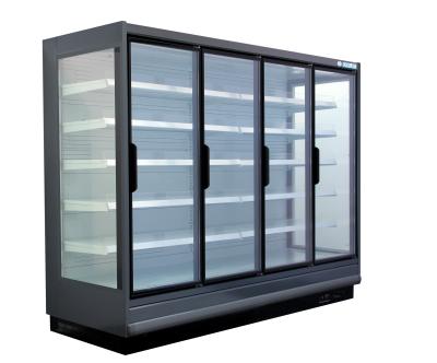 China Single-temperature Supermarket Fridge Full Glass Door Display Multideck Cabinet for sale