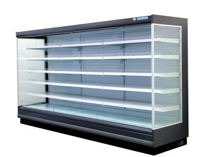 China Wall Mounted Single-temperature Supermarket Refrigerator Display Multideck Open Cabinet for sale