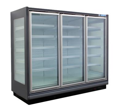 China Single-Temperature Supermarket Refrigerator Full Glass Door Freezer Multideck Display Cabinet for sale