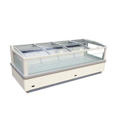 China Single-temperature Supermarket New Style Display Deep Single Island Fridge Freezer for sale