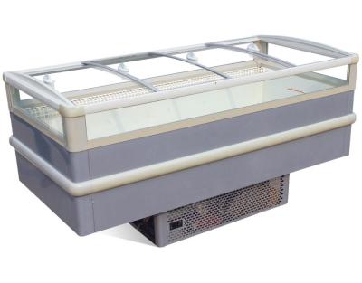 China Single-Temperature Commercial Display Plug-In Island Freezer With Glass Door for sale