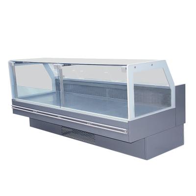 China Environmental Friendly Supermarket Counter Service Cabinet Showcase Glass Display Fridge for sale