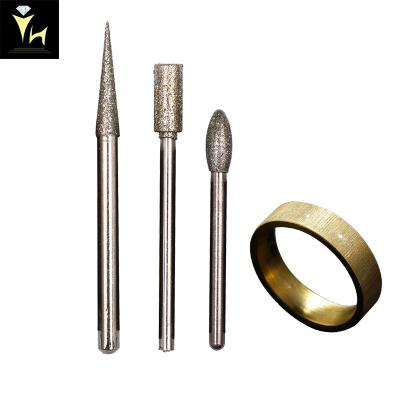 China High Quality Jewelry MCD Micro Motor and PCD Diamond Tools Diamond Point Set Rotary Burs Drill Bit For Jewelry Making End Mill Tool for sale