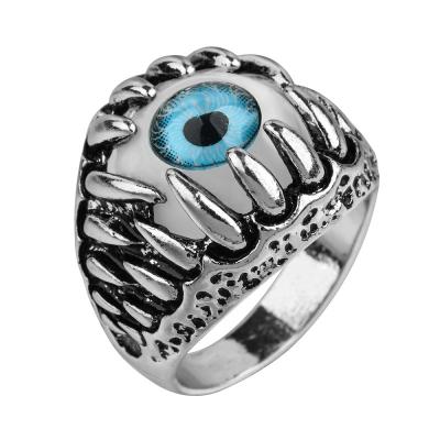 China High Quality Mens Statement Punk Devil Eyes Rings Vintage Religious Black Gothic Evil Eyes Ring for sale