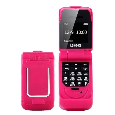 China Dual SIM Card LONG-CZ J9 Mini Phone 0.66" Smallest Flip Phone BT Wireless Dialer Mini Magic FM Sound Phone J9 for sale