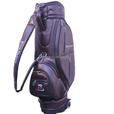 China PU golf push pull cart, golf cart bag with wheels, push golf cart bag for sale