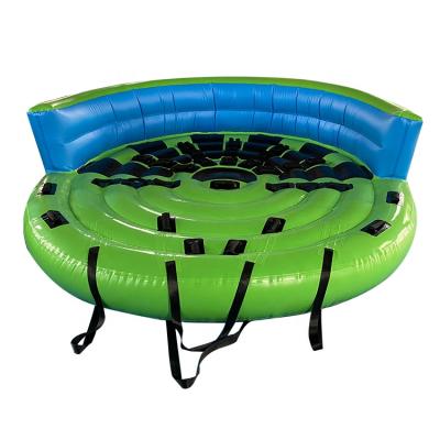 China 0.9mm Tarpaulin PVC Durable 3 4 5 6 7 Inflatable Towable Water Ski Boat 8 Person Tarpaulin PVC Donut Tube for sale