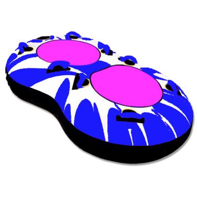 China 0.6mm PVC 2 Crazy Rider Inflatable Towable River Tube For Beach Water Sports for sale