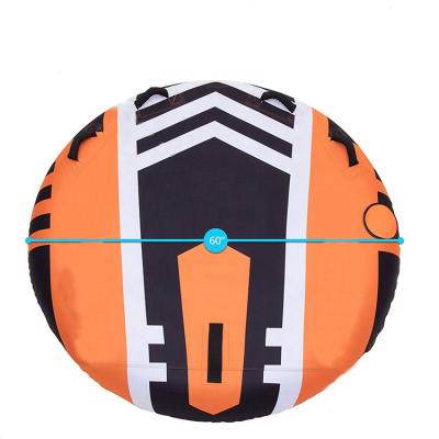 China Durable PVC And Imported Nylon 2 Rider Inflatable Deck Towable Round Tube Boat With Lake Sport Games Affordable Price for sale