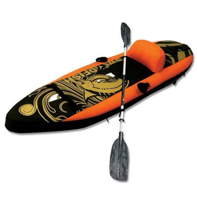 China PVC& PVC Material Nylon 1Person Kayak Inflatable Rowing Boat With Nylon Cover for sale