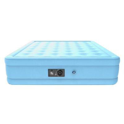 China Home Furniture Customized Queen Size Durable Air Bed Single Or Double Flocking Expanded Air Bed Mattress With Built In Pump for sale