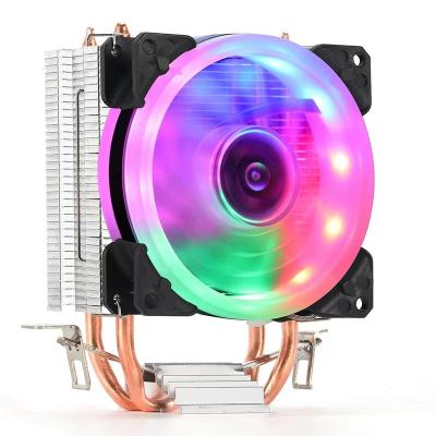 China CPU/Computer Case C200S CPU Fan With 2 Pipes 90mm Copper Pipes 90mm Computer CPU &Copper Aluminum Heatsink PWM CPU Cooler For 1200 1700 115X AMD AM4 for sale