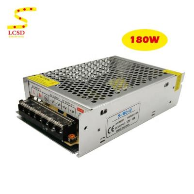 China Stainless Steel DC 12V 15A 180W LED Changing Power Supply For Led Strip Light 5050 3528 5630 2835 for sale