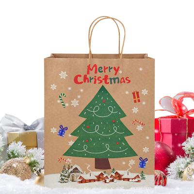 China Recycled Materials Custom Logo Printed Brand Cardboard Wrapping Paper Gift Shopping Paper Bag For Christmas Gift for sale