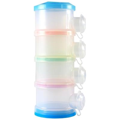 China Selling High Quality BPA Free 4 Layers Colorful Storage Baby Milk Powder Box Can Be Stacked for sale