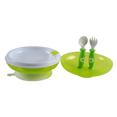 China Wholesale Insulation BPA Free Infant Baby Feeding Tableware Bowl And Spoon for sale