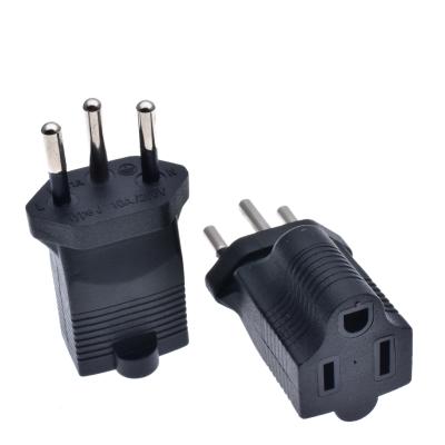 China Residential/General Purpose Swiss to US NEMA 5-15R Power Adapter Converter, Swiss Male to Female 3 Prong Power Plug Adapter Connector for sale