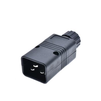 China Rewireable 16A 250V IEC 320 Male C20 Connector PDU AC Outlet Datacenter Industrial Power Socket for sale