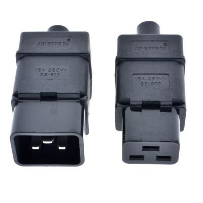 China Plug IEC320 C19 C20 16A 250V AC Electrical Power Cable Cord PDU/UPS Female Male Plug Adapter Residential/General Purpose Removable Connector Plug for sale