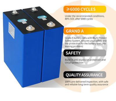 China Lifepo 4 Ion Battery 3.2V Lipo 200Ah 280Ah 300Ah 310Ah 320Ah Battery Prismat Solar Power Storage Solar Power System Cell for sale